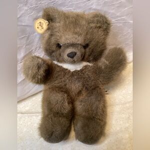 Russ Berrie Bennington Vintage Fluffy Brown Stuffed Teddy Bear Korea